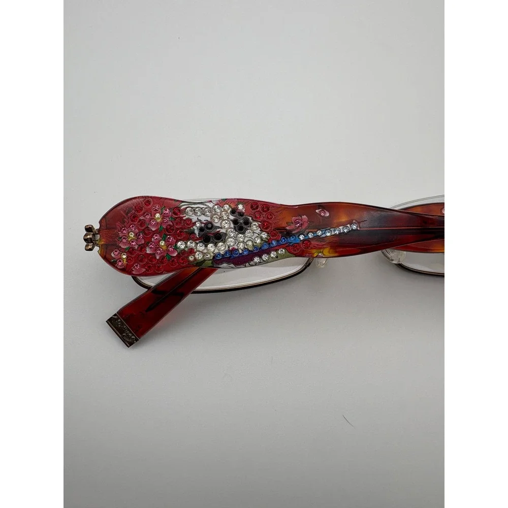 Ed Hardy EHR201 Rhinestone Skull Reading Glasses +1.50 Tortoise Brown Readers